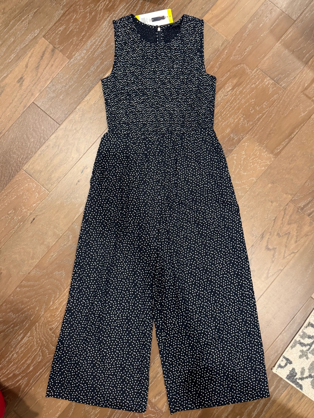 Andrew Marc Black Wide-Leg Polka Dot Jumpsuit